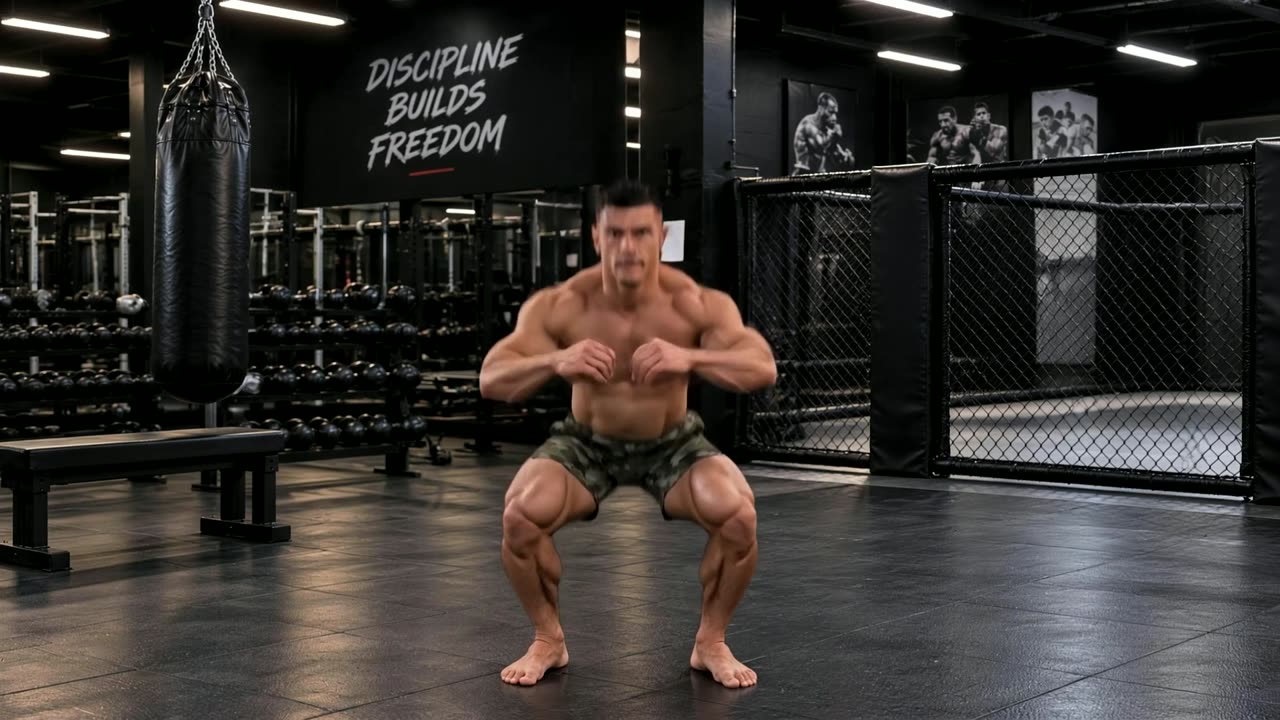 Coach Josh doing a squat