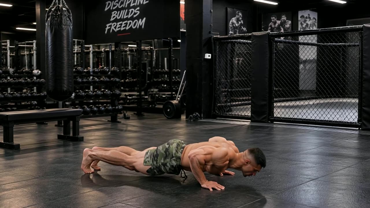 Coach Josh doing a push-up